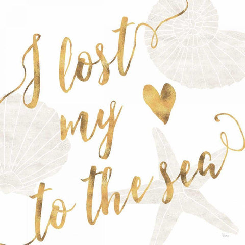 To the Sea I Gold Ornate Wood Framed Art Print with Double Matting by Charron, Veronique