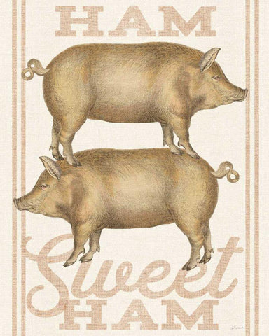 Ham Sweet Ham White Modern Wood Framed Art Print with Double Matting by Schlabach, Sue