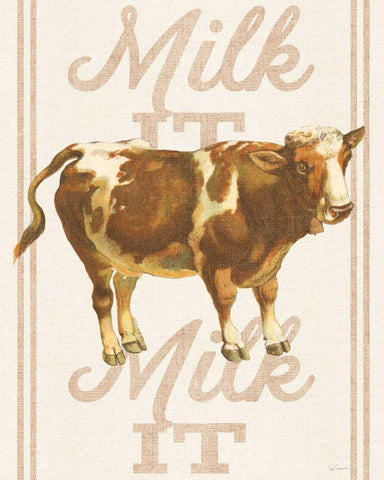 Milk it Milk it Black Ornate Wood Framed Art Print with Double Matting by Schlabach, Sue