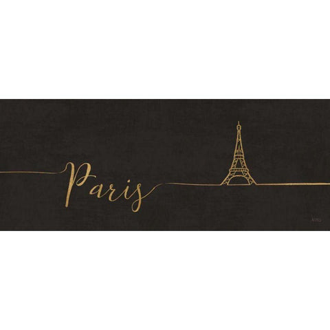 Underlined Cities I Black Black Modern Wood Framed Art Print with Double Matting by Charron, Veronique