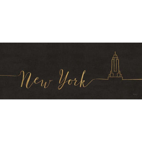 Underlined Cities II Black Black Modern Wood Framed Art Print by Charron, Veronique