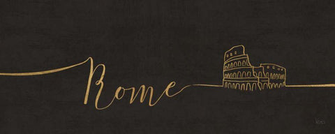 Underlined Cities IV Black Black Ornate Wood Framed Art Print with Double Matting by Charron, Veronique