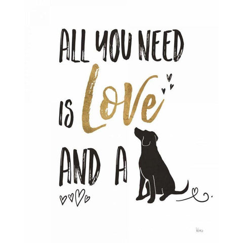 Pet Love II Black Modern Wood Framed Art Print with Double Matting by Charron, Veronique