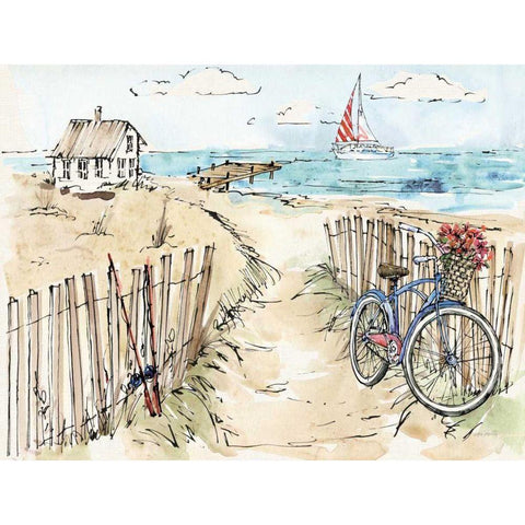 Coastal Catch V Black Modern Wood Framed Art Print with Double Matting by Tavoletti, Anne