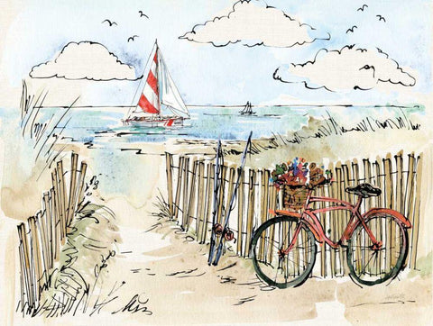 Coastal Catch VI White Modern Wood Framed Art Print with Double Matting by Tavoletti, Anne