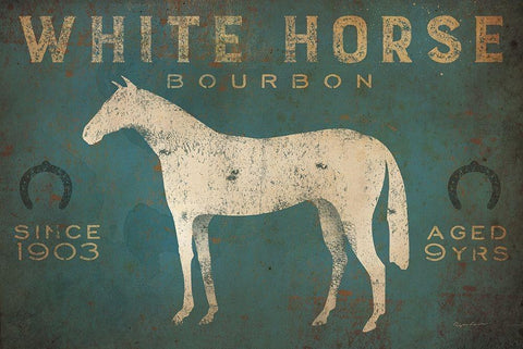 White Horse No Kentucky White Modern Wood Framed Art Print with Double Matting by Fowler, Ryan