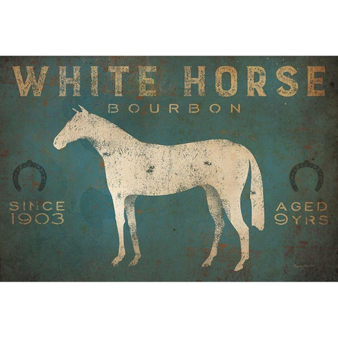 White Horse No Kentucky Gold Ornate Wood Framed Art Print with Double Matting by Fowler, Ryan