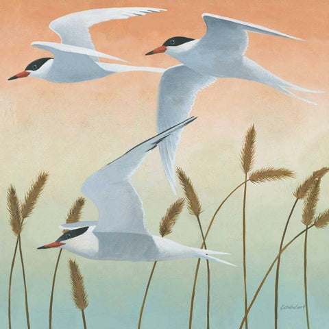 Free as a Bird II v2 Black Ornate Wood Framed Art Print with Double Matting by Lovell, Kathrine