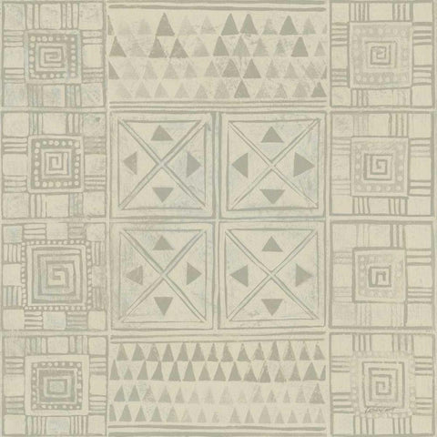 Geometric Tone on Tone II Dark White Modern Wood Framed Art Print with Double Matting by Lovell, Kathrine
