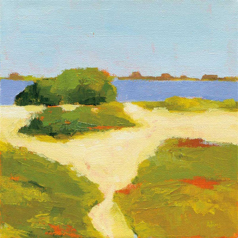 Path to the Beach White Modern Wood Framed Art Print by Adams, Phyllis