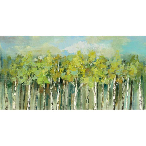 April Tree Trops White Modern Wood Framed Art Print by Vassileva, Silvia