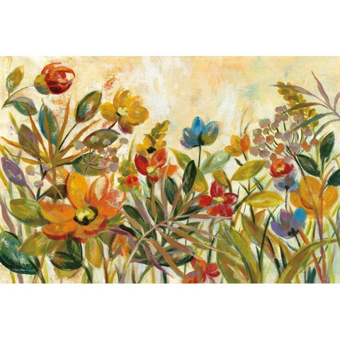 Rain Forest Floral Gold Ornate Wood Framed Art Print with Double Matting by Vassileva, Silvia