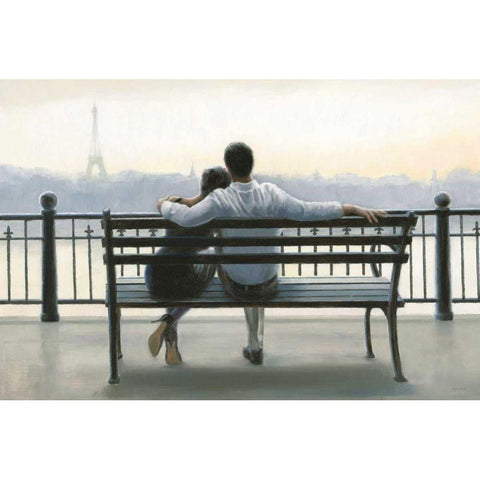 Parisian Afternoon White Modern Wood Framed Art Print by Sullivan, Myles