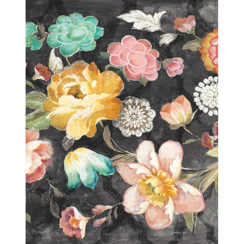 Garden of Delight Black III Gold Ornate Wood Framed Art Print with Double Matting by Nai, Danhui