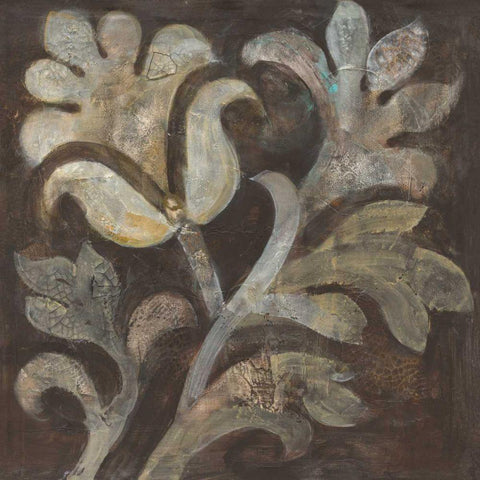 Fresco Floral II Gold Ornate Wood Framed Art Print with Double Matting by Hristova, Albena