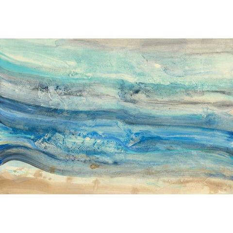 Ocean Waves Black Modern Wood Framed Art Print by Hristova, Albena