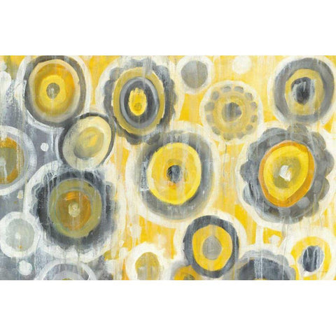 Abstract Circles Crop Gold Ornate Wood Framed Art Print with Double Matting by Nai, Danhui