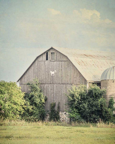 Late Summer Barn II Crop Black Ornate Wood Framed Art Print with Double Matting by Urquhart, Elizabeth