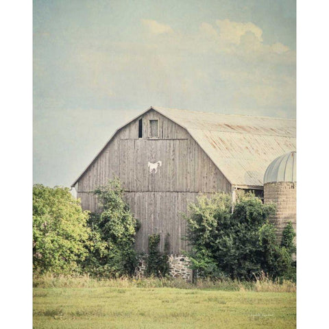Late Summer Barn II Crop Black Modern Wood Framed Art Print with Double Matting by Urquhart, Elizabeth