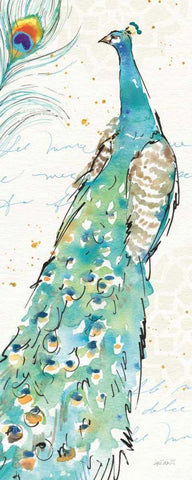 Peacock Garden III White Modern Wood Framed Art Print with Double Matting by Tavoletti, Anne