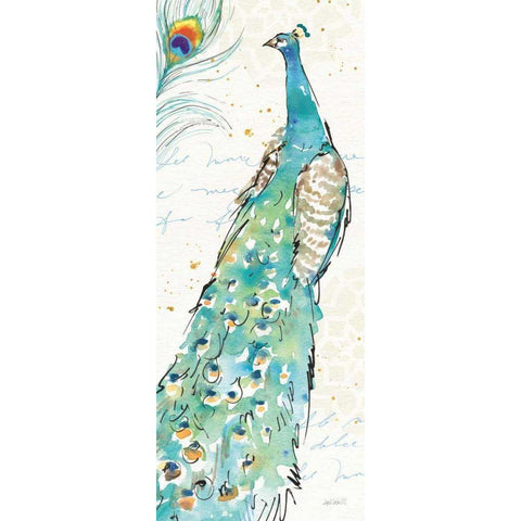 Peacock Garden III Black Modern Wood Framed Art Print by Tavoletti, Anne