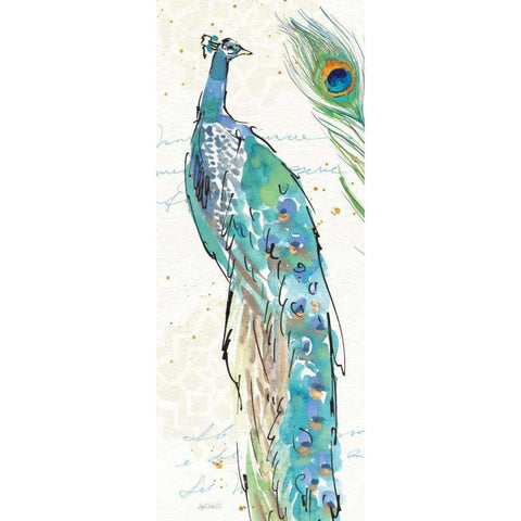 Peacock Garden IV Black Modern Wood Framed Art Print with Double Matting by Tavoletti, Anne