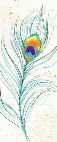 Peacock Garden V White Modern Wood Framed Art Print with Double Matting by Tavoletti, Anne