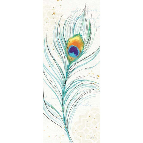 Peacock Garden V Black Modern Wood Framed Art Print by Tavoletti, Anne