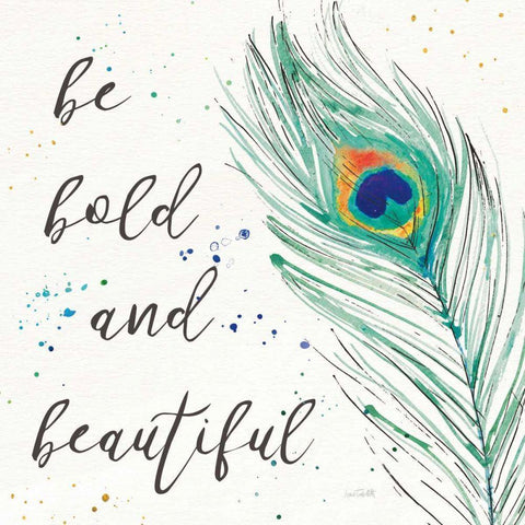 Peacock Garden VIII Gold Ornate Wood Framed Art Print with Double Matting by Tavoletti, Anne