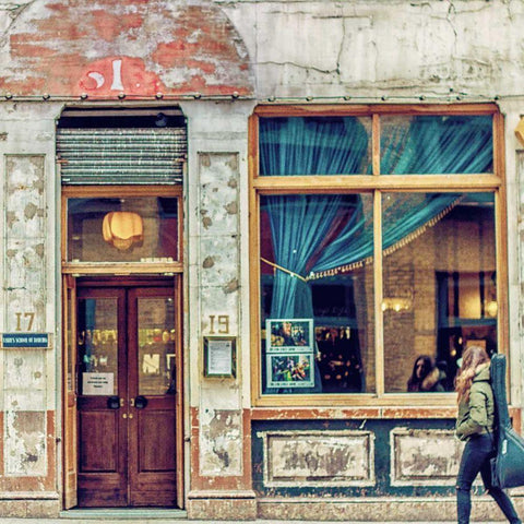 Dalston Pub Black Ornate Wood Framed Art Print with Double Matting by Bevan, Keri