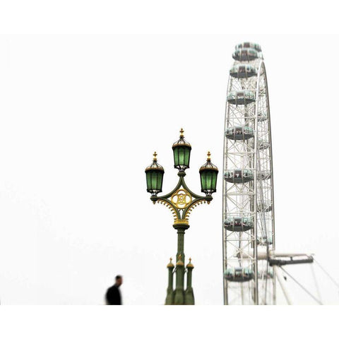London Eye III White Modern Wood Framed Art Print by Bevan, Keri