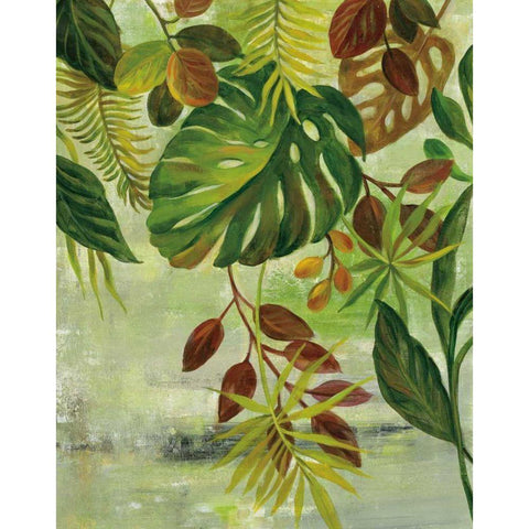 Tropical Greenery II Black Modern Wood Framed Art Print with Double Matting by Vassileva, Silvia