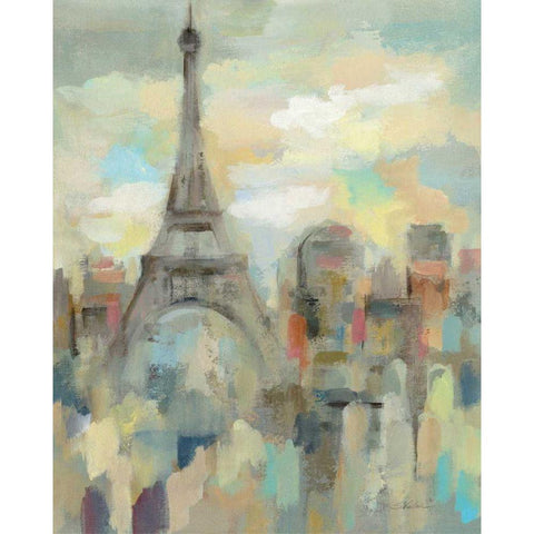 Paris Impression Black Modern Wood Framed Art Print with Double Matting by Vassileva, Silvia