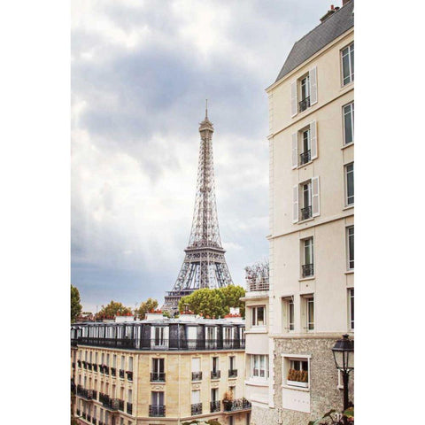 Eiffel View I White Modern Wood Framed Art Print by Marshall, Laura