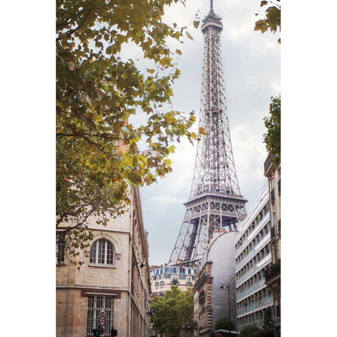 Eiffel View II White Modern Wood Framed Art Print by Marshall, Laura