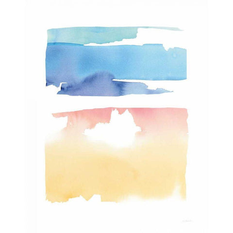 Waterslide Merger Black Modern Wood Framed Art Print with Double Matting by Schick, Mike