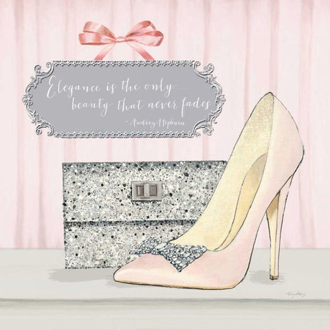 Elegance is the Only Beauty that Never Fades White Modern Wood Framed Art Print with Double Matting by Adams, Emily