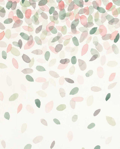 Spring Cascade I White Modern Wood Framed Art Print with Double Matting by Marshall, Laura