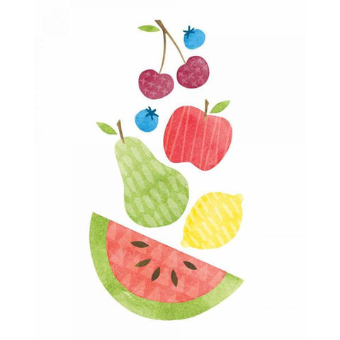 Funky Fruit II Gold Ornate Wood Framed Art Print with Double Matting by Hershey, Moira
