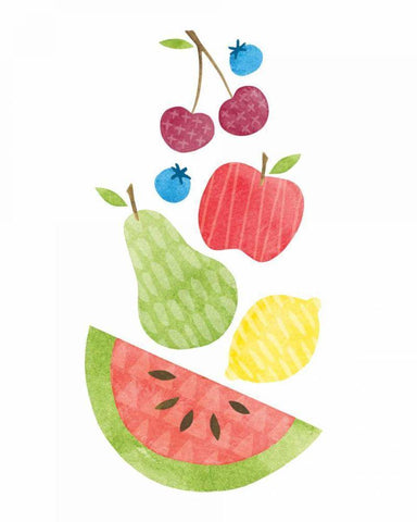 Funky Fruit II Black Ornate Wood Framed Art Print with Double Matting by Hershey, Moira