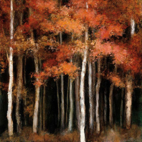 October Woods White Modern Wood Framed Art Print by Purinton, Julia