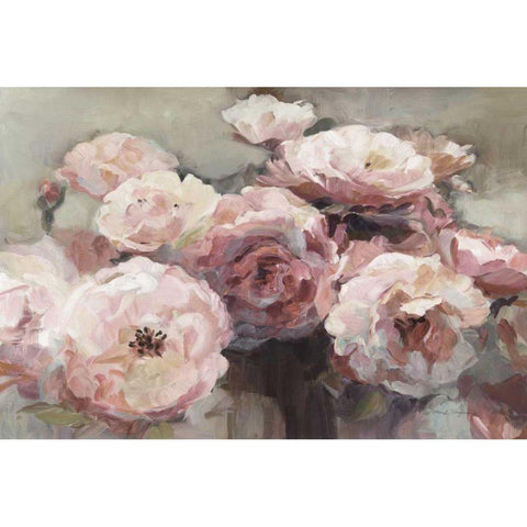Wild Roses Neutral Gold Ornate Wood Framed Art Print with Double Matting by Hageman, Marilyn