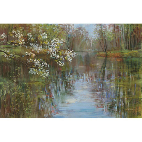 Spring Reflection White Modern Wood Framed Art Print by Rowan, Carol