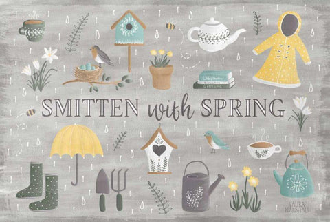 Smitten With Spring III Black Ornate Wood Framed Art Print with Double Matting by Marshall, Laura