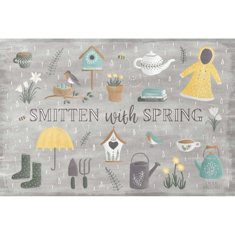 Smitten With Spring III Black Modern Wood Framed Art Print by Marshall, Laura