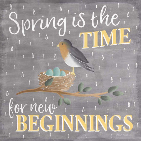 Smitten With Spring V Black Ornate Wood Framed Art Print with Double Matting by Marshall, Laura