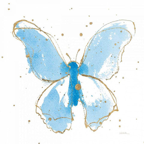 Gilded Butterflies II Gold Ornate Wood Framed Art Print with Double Matting by Novak, Shirley
