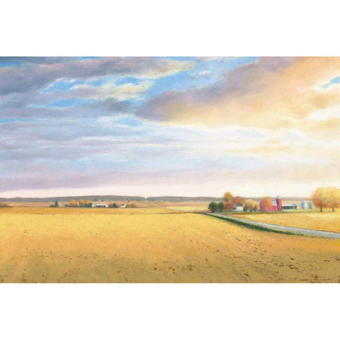 Heartland Landscape Black Modern Wood Framed Art Print with Double Matting by Wiens, James