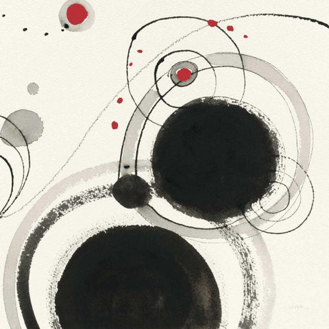 Planetary III with Red Gold Ornate Wood Framed Art Print with Double Matting by Novak, Shirley