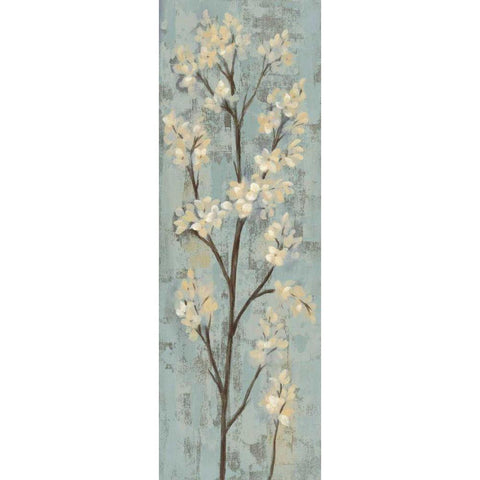 Almond Branch I on Light Blue White Modern Wood Framed Art Print by Vassileva, Silvia